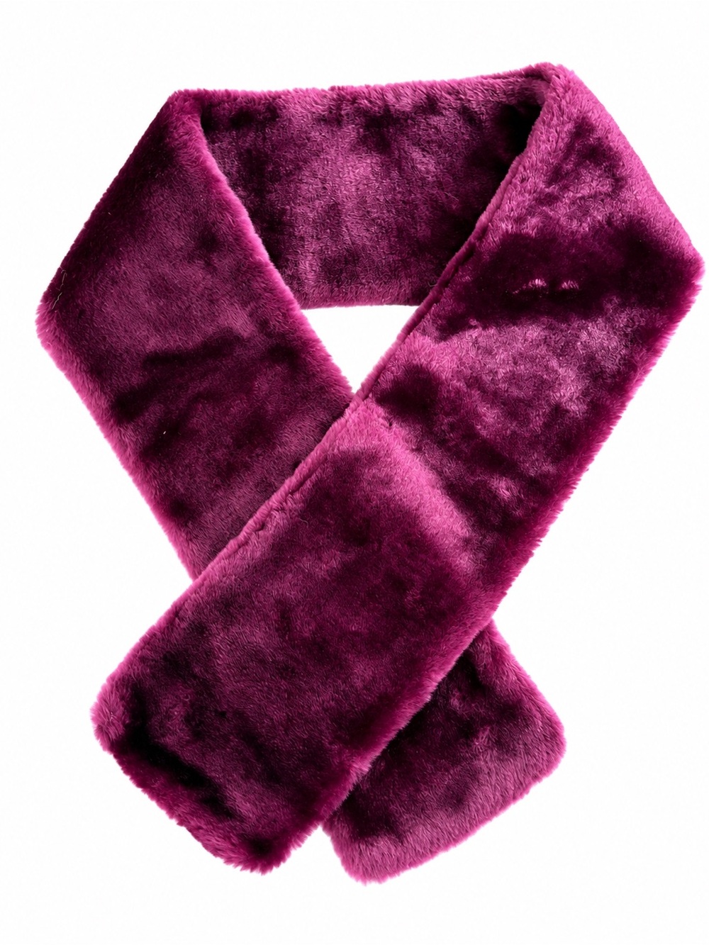 Women’s Magenta Faux Fur Scarf Plush Soft 57” x 6”